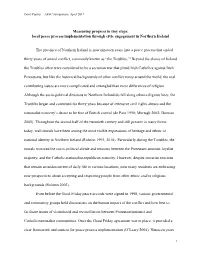 Measuring Progress in Tiny Steps: Local Peace Process Implementation Through Civic Engagement in Northern Ireland the Province O