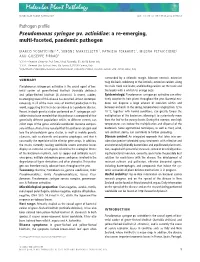 Pseudomonas Syringae Pv. Actinidiae: a Re-Emerging, Multi-Faceted, Pandemic Pathogen