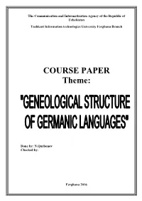Tree of Germanic Languages 3