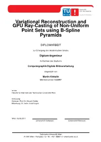 Variational Reconstruction and GPU Ray-Casting of Non-Uniform Point Sets Using B-Spline Pyramids