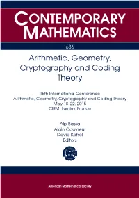 Arithmetic, Geometry, Cryptography and Coding Theory