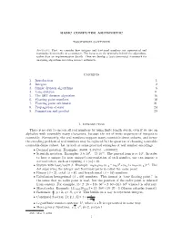 Basic Computer Arithmetic