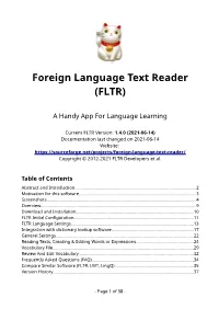 Foreign Language Text Reader (FLTR)
