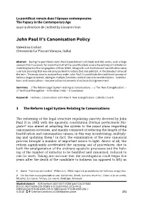 John Paul II's Canonisation Policy
