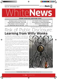 Risk of Public Disclosure: Learning from Willy Wonka