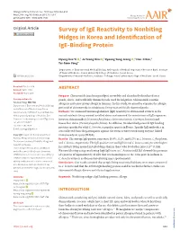 Survey of Ige Reactivity to Nonbiting Midges in Korea and Identification of Ige-Binding Protein