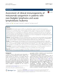 Assessment of Clinical Immunogenicity of Inotuzumab Ozogamicin In
