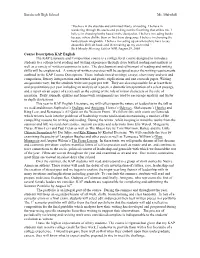 Beechcroft High School Ms. Mulvihill Course Description KAP English