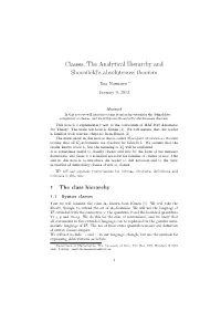 Classes, the Analytical Hierarchy and Shoenfield's Absoluteness Theorem