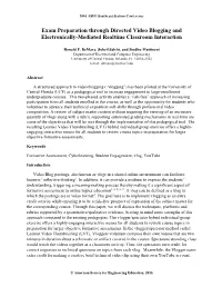 Exam Preparation Through Directed Video Blogging Using Electronically-Mediated Realtime Classroom Interaction