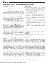 Neogene Climate Change and Uplift in the Atacama Desert, Chile: COMMENT