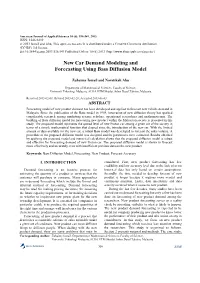 New Car Demand Modeling and Forecasting Using Bass Diffusion Model