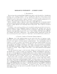 RESEARCH STATEMENT – ANDREW KOBIN 1. Background