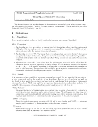 Time/Space Hierarchy Theorems 1 Definitions