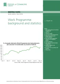 Work Programme: Background and Statistics