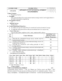 Applied Unconventional Energy Engineering