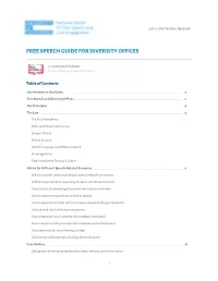 Free Speech Guide for Diversity Offices