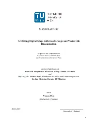 MASTERARBEIT Archiving Digital Maps with Geopackage and Vector