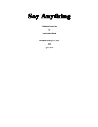 Say Anything – a Goodbye Summation