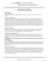 ABR Testing ECOG Testing