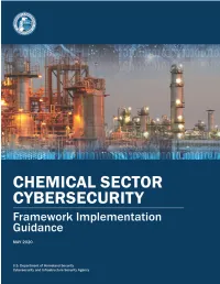 Chemical Sector: Cybersecurity Framework Implementation Guidance