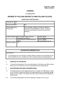 Council Review of Polling Districts and Polling Places