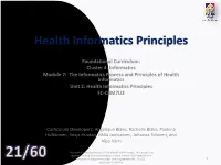 Health Informatics Principles