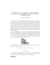 Introduction to Algebraic Combinatorics: (Incomplete) Notes from a Course Taught by Jennifer Morse
