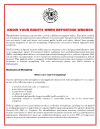Know Your Rights When Reporting Wrongs