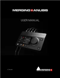 MERGING+ANUBIS User Manual