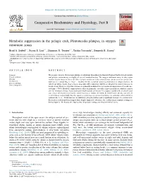 Metabolic Suppression in the Pelagic Crab, Pleuroncodes Planipes, in Oxygen Minimum Zones T ⁎ Brad A