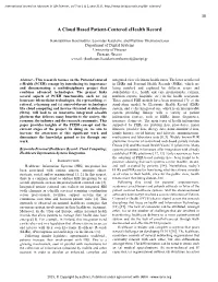 A Cloud Based Patient-Centered Ehealth Record