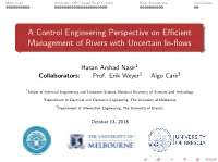 A Control Engineering Perspective on Efficient Management of Rivers With