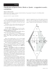 Classification of Igneous Rocks: Diorite Vs. Syenite – a Suggestion to Avoid a Contradiction