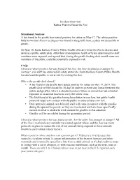 Incident Overview Rabies-Positive Bat at the Zoo Situational Analysis A