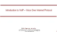 Introduction to Voip – Voice Over Internet Protocol