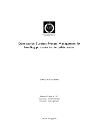 Open Source Business Process Management for Handling Processes in the Public Sector