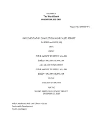 The World Bank IMPLEMENTATION COMPLETION and RESULTS
