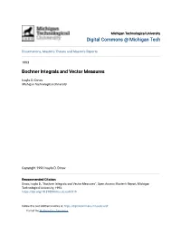 Bochner Integrals and Vector Measures