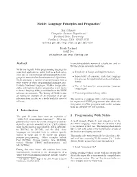 Language Principles and Pragmatics∗