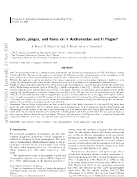Spots, Plages, and Flares on Λ Andromedae and II Pegasi