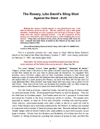 The Rosary, Like David's Sling Shot