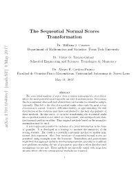 The Sequential Normal Scores Transformation Arxiv:1705.03496V1