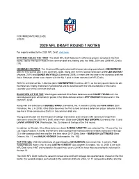 2020 Nfl Draft Round 1 Notes