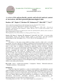 A Review of the Polysaccharide, Protein and Selected Nutrient Content of Auricularia, and Their Potential Pharmacological Value