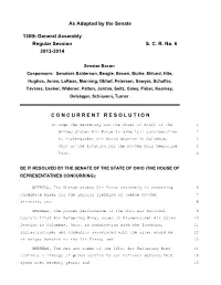 As Adopted by the Senate 130Th General Assembly Regular