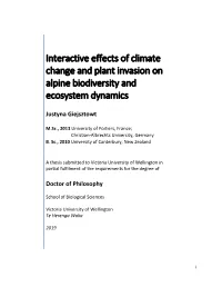 Interactive Effects of Climate Change and Species Composition on Alpine Biodiversity and Ecosystem Dynamics