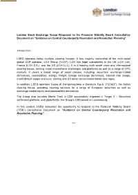 London Stock Exchange Group Response to CCP Resolution Guidance Consultation 2017