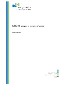 Mobile OS: Analysis of Customers’ Values