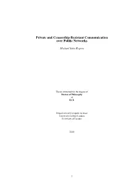 Private and Censorship-Resistant Communication Over Public Networks